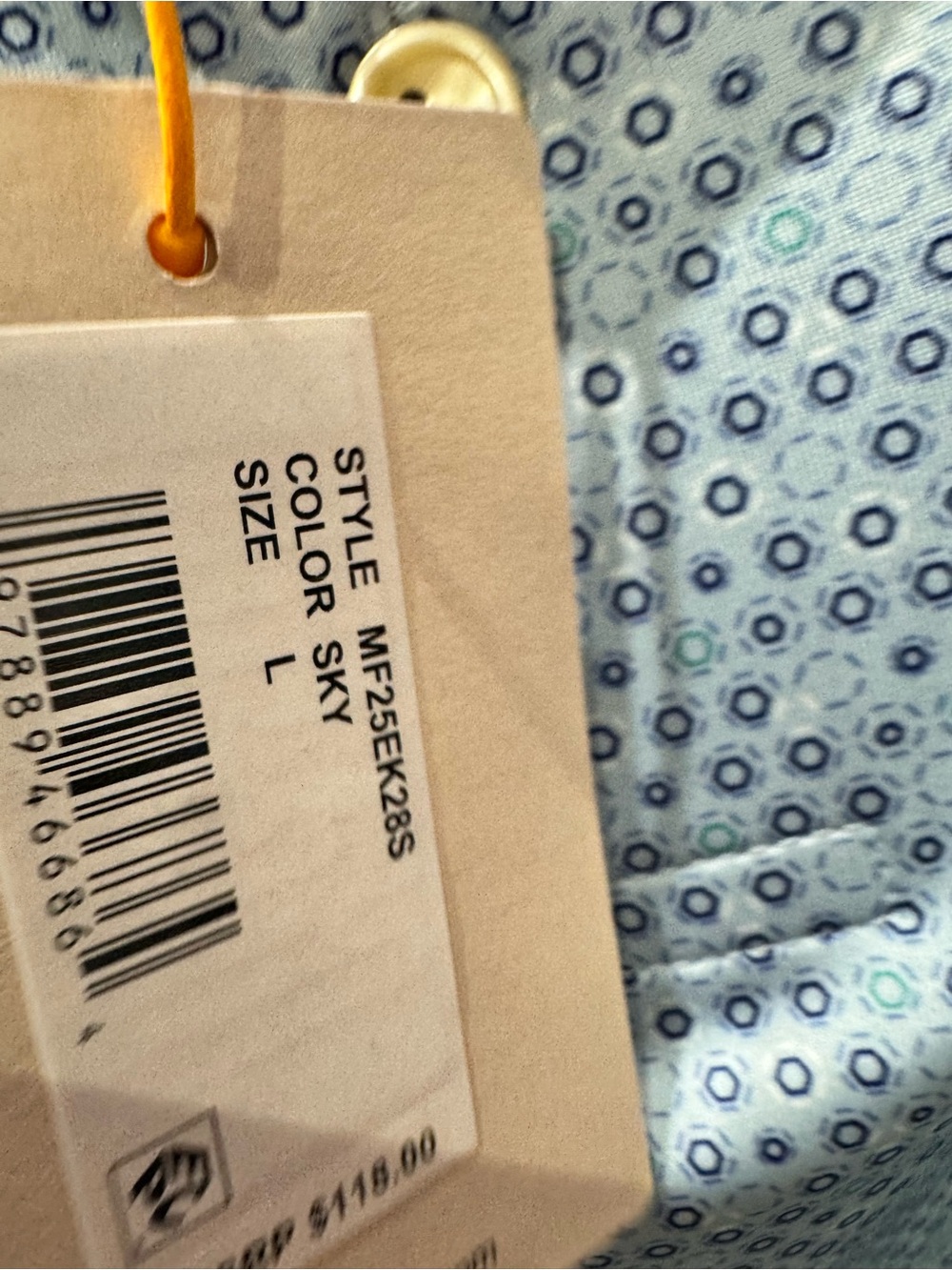 NWT Peter Millar Light Blue Geo Dot polo